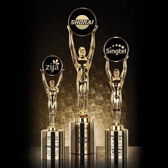 Champion Award - Gold Cylinder Base Crystal House
