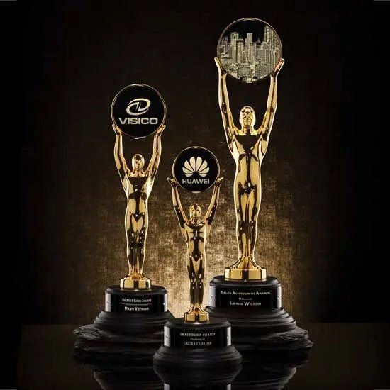 Champion Award-Gold Ebony Base Crystal House