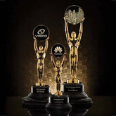 Champion Award-Gold Ebony Base Crystal House