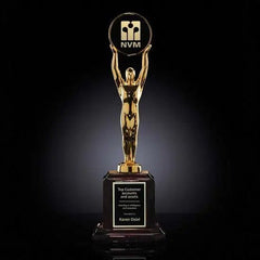 Champion Award - Gold Rosewood Base Crystal House