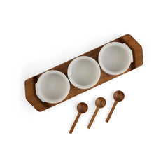 Chevron Condiment Tray w/ Spoons Nambé