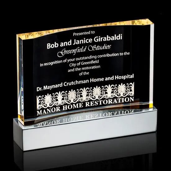 Cornerstone Award - Gold Crystal House