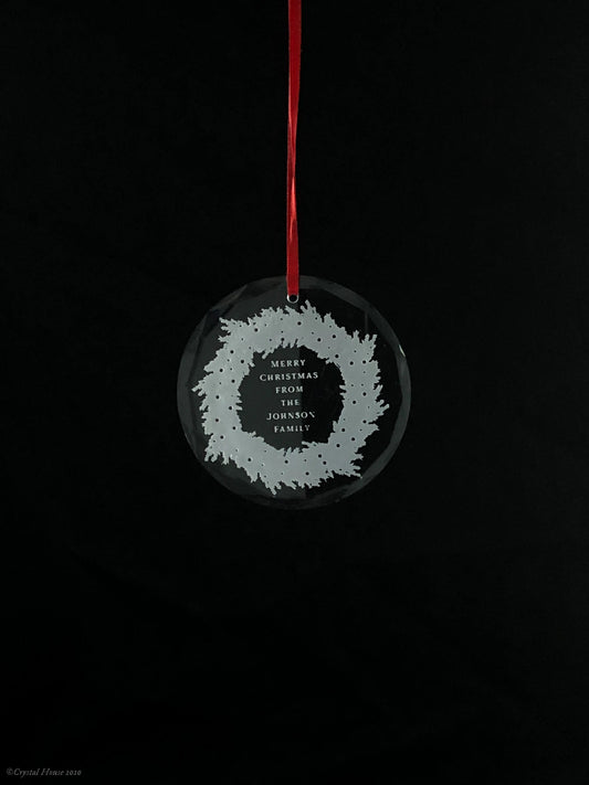 Family Wreath - Round Ornament Crystal House