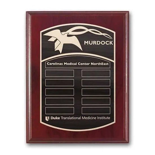 Etch Antiqued Plaq - Mahogany Crystal House