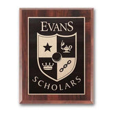 Etch Antiqued Plaq - Walnut Finish Crystal House
