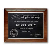 Etch Antiqued Plaq - Walnut Rolled Edge Crystal House