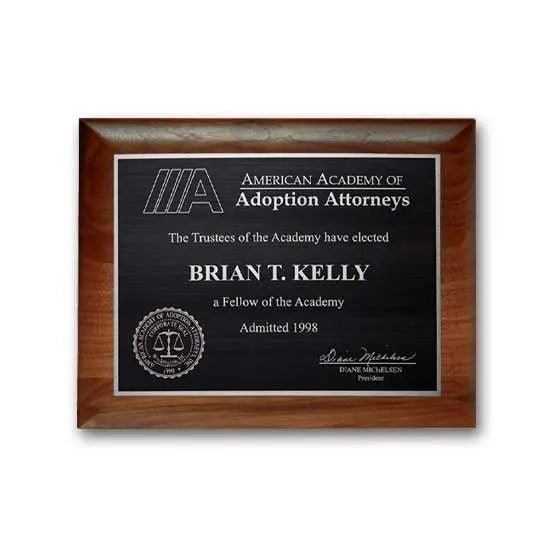 Etch Antiqued Plaq - Walnut Rolled Edge Crystal House