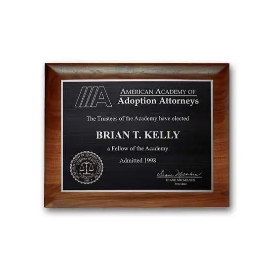 Etch Antiqued Plaq - Walnut Rolled Edge Crystal House