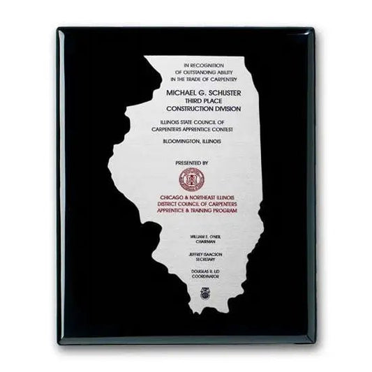 Etch Colorfill Plaq - Ebony Crystal House