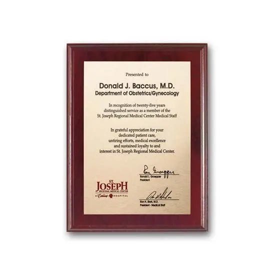 Etch Colorfill Plaq - Mahogany Crystal House