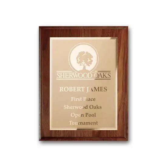Etch Frosted Plaq - Walnut Cove Edge Crystal House