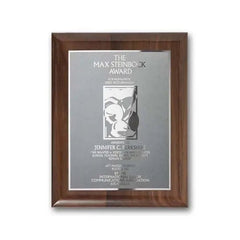 Etch Frosted Plaq - Walnut Piano Finish Crystal House