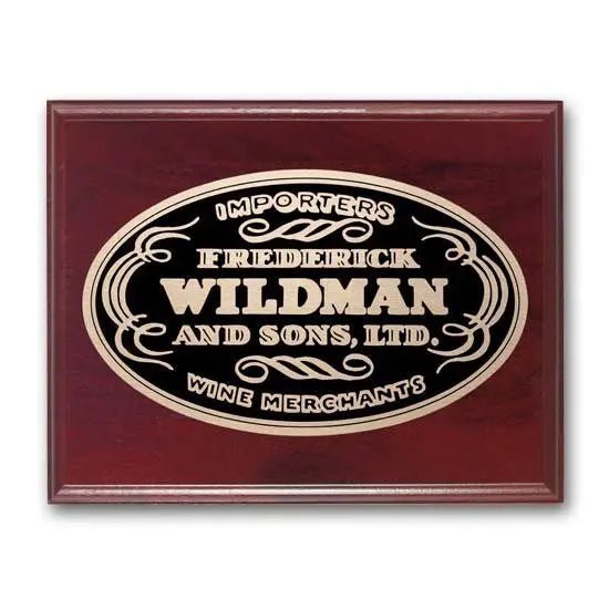 Etch Oxidized Plaq - Mahogany Crystal House