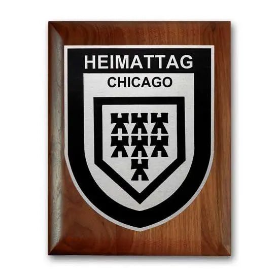 Etch Oxidized Plaq - Walnut Rolled Edge Crystal House