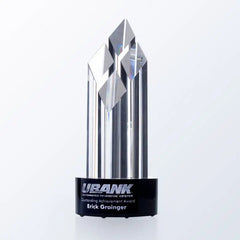 EXECUTIVE DIAMOND AWARD - BLACK CRYSTAL ROUND BASE Crystal House - Prism