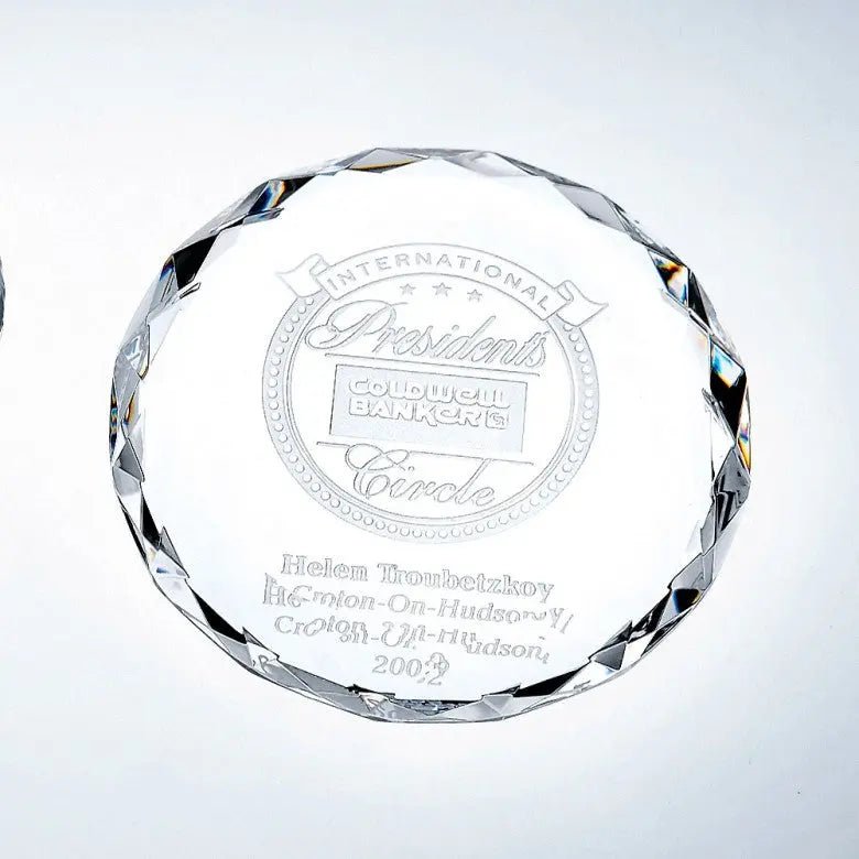 GEM-CUT CIRCLE PAPERWEIGHT Crystal House - Prism