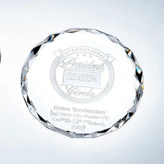 GEM-CUT CIRCLE PAPERWEIGHT Crystal House - Prism