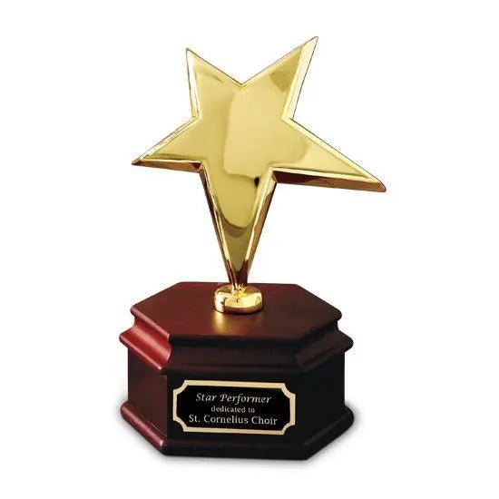 Gold Rising Star walnut base Crystal House