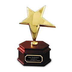 Gold Rising Star walnut base Crystal House