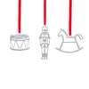 Mini Ornament Set - Rocking Horse, Drum, Nutcraker