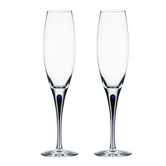 Intermezzo Blue Champagne pair Orrefors