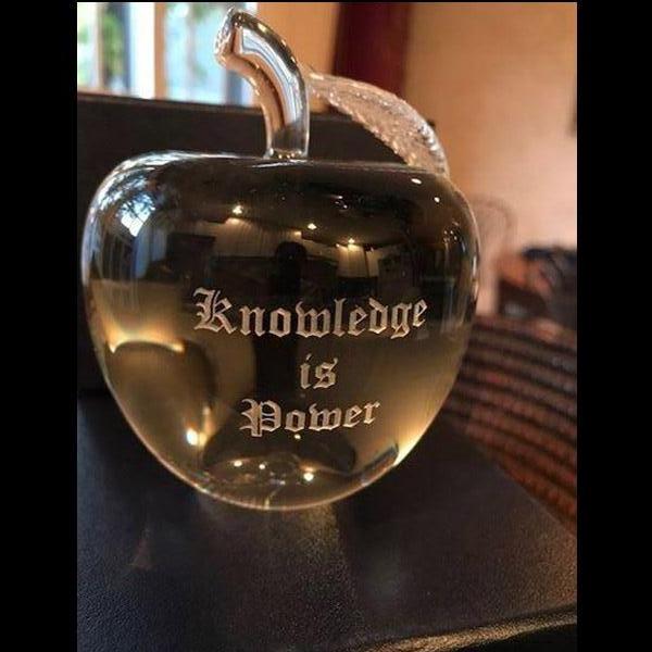 Knowledge is Power Crystal Apple