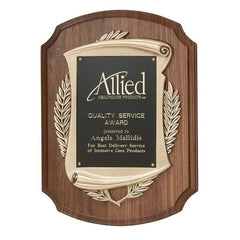 Laurel walnut Wreath Plaque Crystal House