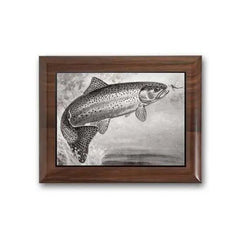 Metal Photo Plaque - Walnut Piano Finish Crystal House
