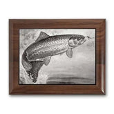 Metal Photo Plaque - Walnut Piano Finish Crystal House