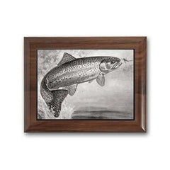 Metal Photo Plaque - Walnut Piano Finish Crystal House