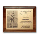 Metal Photo Plaque - Walnut Rolled Edge Crystal House