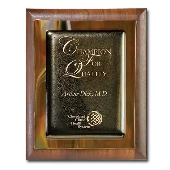 Metallic Fusion Plaque - Brown Crystal House