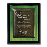 Metallic Fusion Plaque - Green With Black edges Crystal House