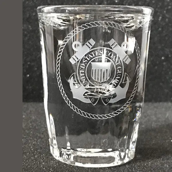 Military Insignia - Shot Glasses - Pair Crystal House