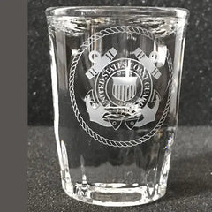 Military Insignia - Shot Glasses - Pair Crystal House