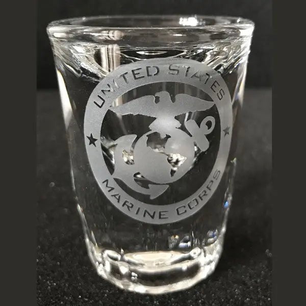 Military Insignia - Shot Glasses - Pair Crystal House