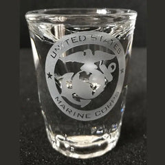Military Insignia - Shot Glasses - Pair Crystal House