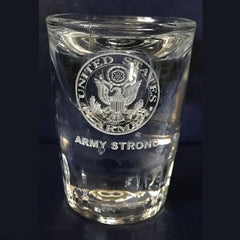 Military Insignia - Shot Glasses - Pair Crystal House