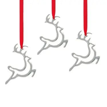 Mini Reindeer Ornaments Set of 3 by Nambé – Festive Holiday Décor