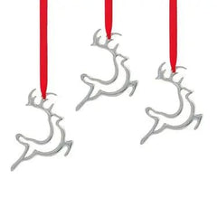 Mini Reindeer Ornaments Set of 3 by Nambé – Festive Holiday Décor