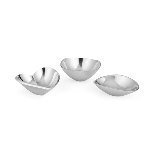 Nambe Mini Bowl Set - Butterfly, Tri-Corner & Amore Designs Nambé