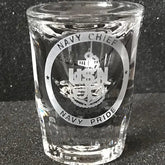Navy Chief Anchor Shot Glasses - Pair Crystal House