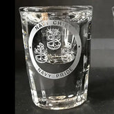 Navy Chief Logo sand carved - Pair Crystal House