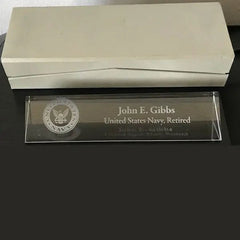 Optic Crystal Name Plate - Engraved Crystal House