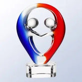 PARTNERS IN CRIME W/ CLEAR/BLACK WOODEN/ROSEWOOD BASE Crystal House - Prism