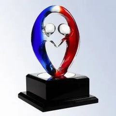 PARTNERS IN CRIME W/ CLEAR/BLACK WOODEN/ROSEWOOD BASE Crystal House - Prism