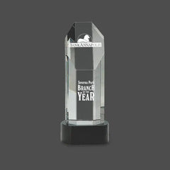 Pedestal Crystal Tower on Black Base Crystal House