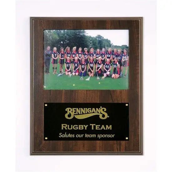 Photo Plaque - Walnut Finish Crystal House