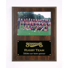 Photo Plaque - Walnut Finish Crystal House