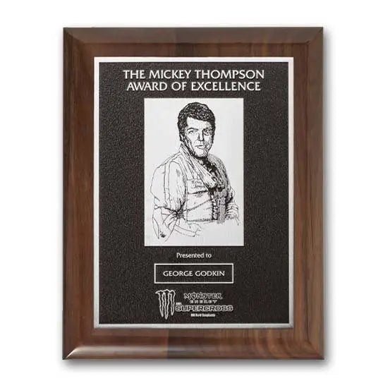 Photocast Plaque - Walnut Piano Finish Crystal House